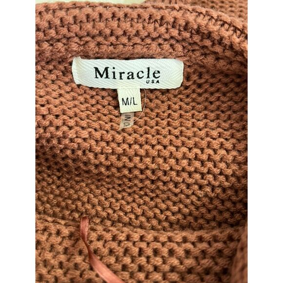 Miracle USA Pumpkin Color Roomy Sweater Cowl Neck Cozy Fall Knit Comfy Classic - Picture 6 of 8